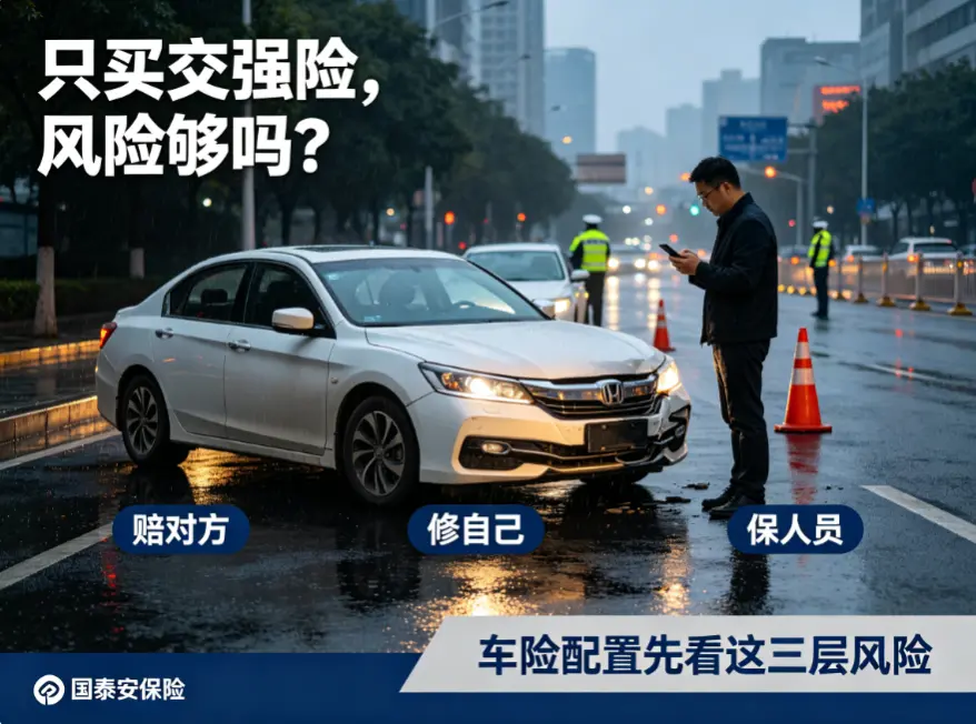 买车险只买交强险就敢上路?这3个风险缺口太大(图1) 买车险只买交强险就敢上路?这3个风险缺口太大(图1)